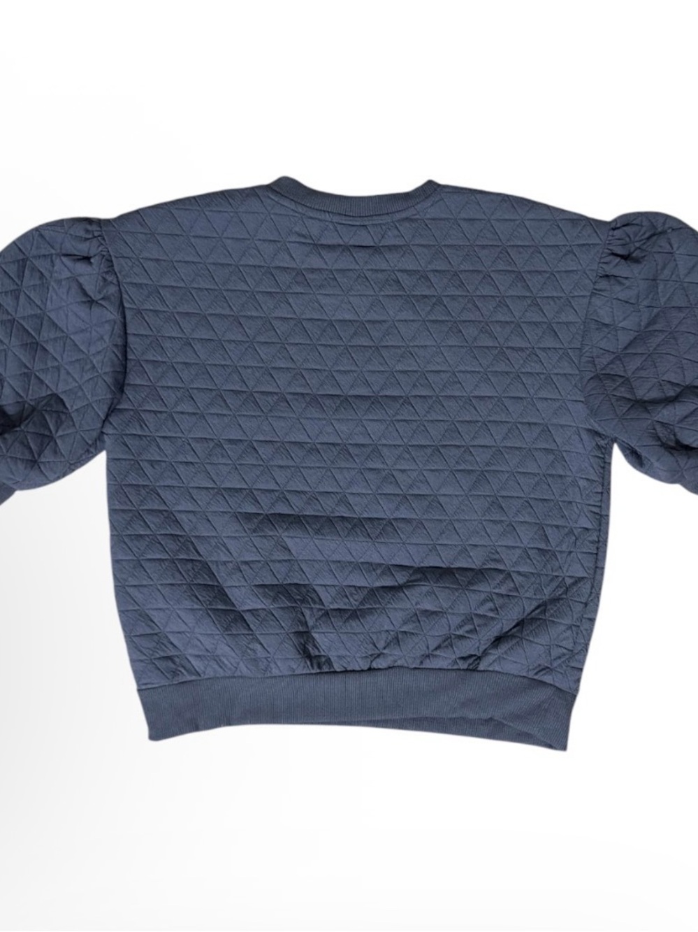 A NEW DAY Quilted Puff-Sleeve Sweatshirt - Slate Blue - Picture 6 of 6
